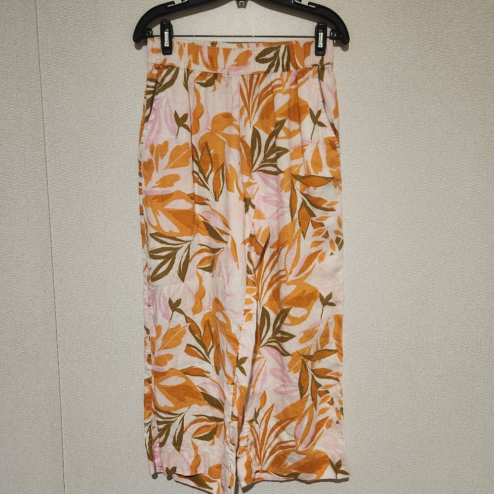 C & C California Wide Leg High Rise Linen Pants Small